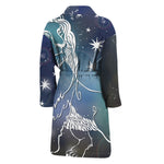 Constellation Of Leo Print Men's Bathrobe