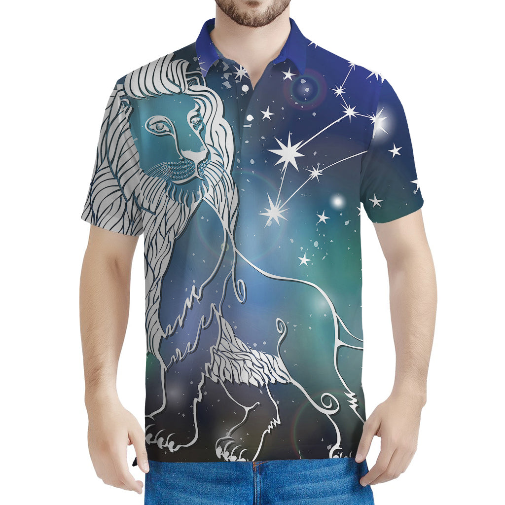 Constellation Of Leo Print Men's Polo Shirt