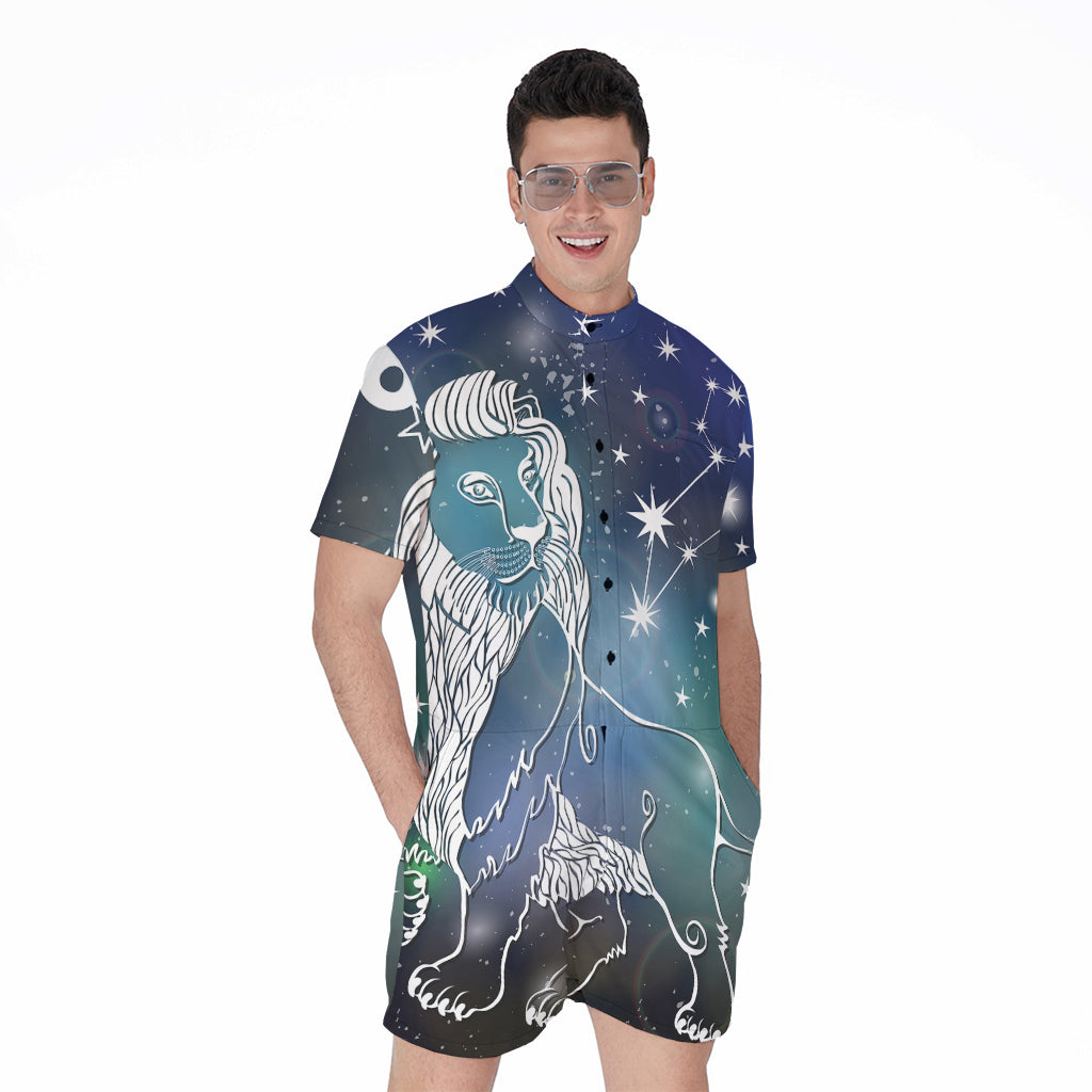 Constellation Of Leo Print Men's Rompers