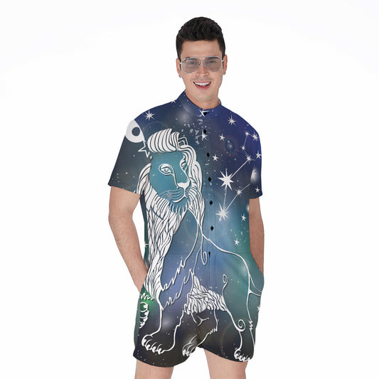 Constellation Of Leo Print Men's Rompers