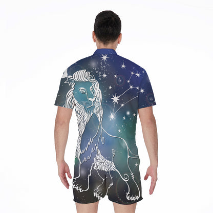 Constellation Of Leo Print Men's Rompers