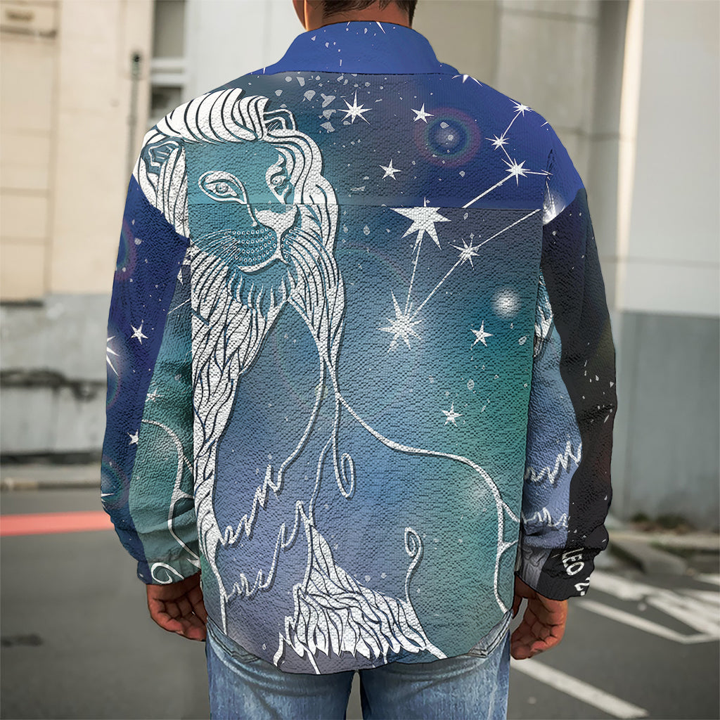 Constellation Of Leo Print Men's Shirt Jacket