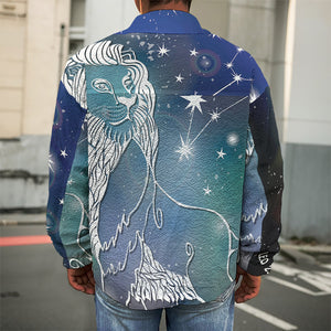 Constellation Of Leo Print Men's Shirt Jacket