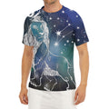 Constellation Of Leo Print Men's Short Sleeve Rash Guard