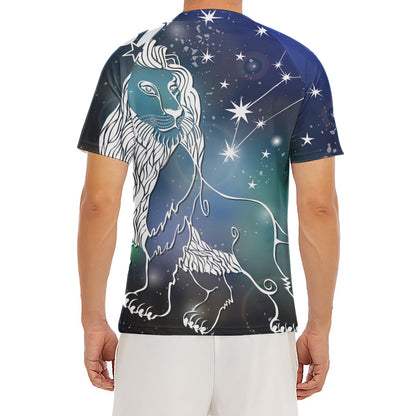 Constellation Of Leo Print Men's Short Sleeve Rash Guard