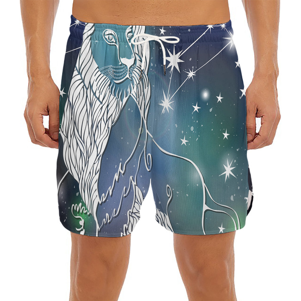 Constellation Of Leo Print Men's Split Running Shorts