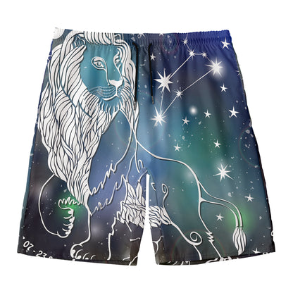 Constellation Of Leo Print Men's Swim Trunks