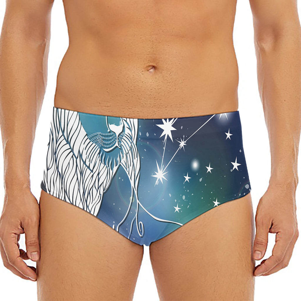 Constellation Of Leo Print Men's Triangle Swim Briefs