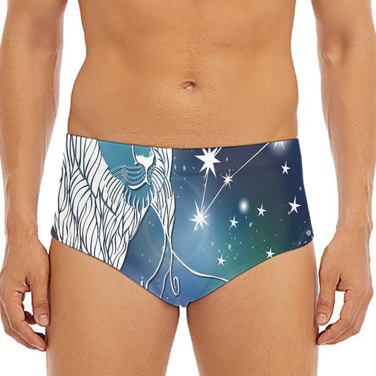 Constellation Of Leo Print Men's Triangle Swim Briefs