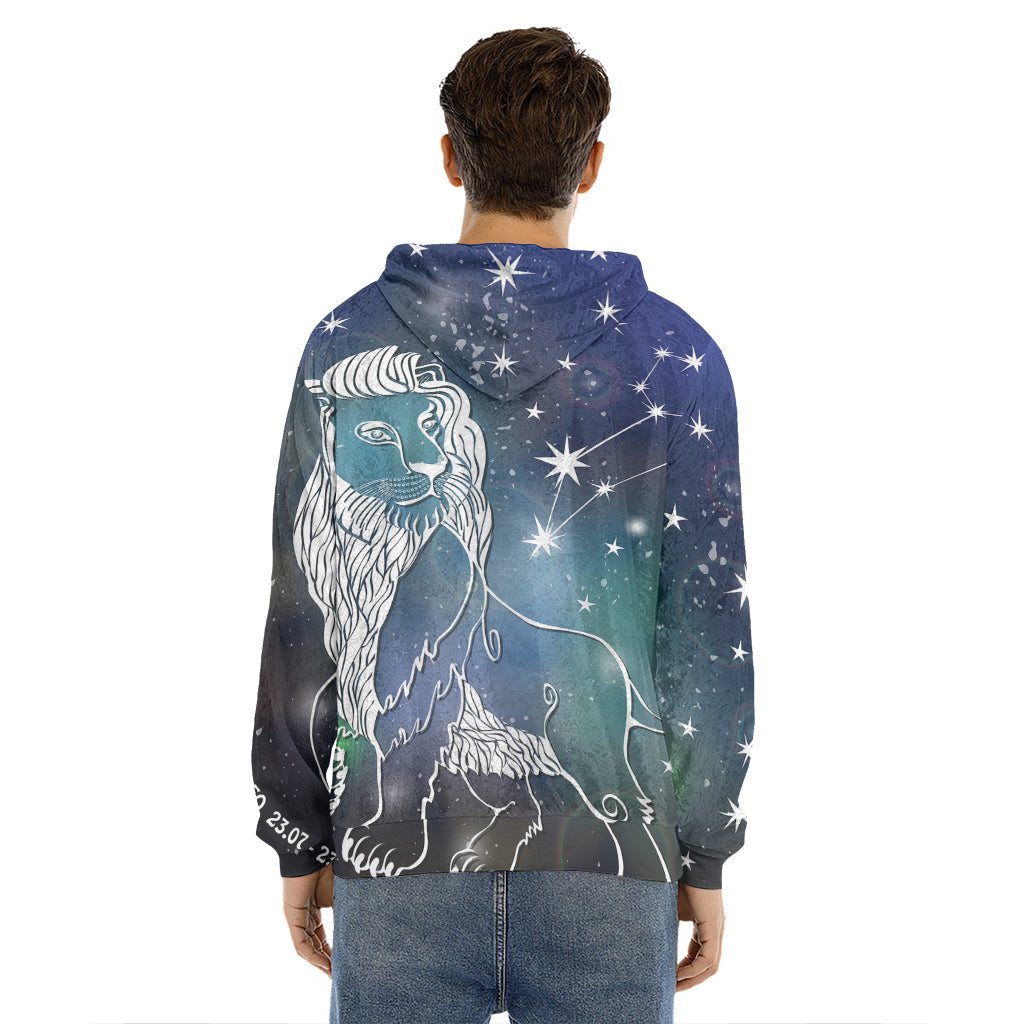 Constellation Of Leo Print Men's Velvet Pullover Hoodie