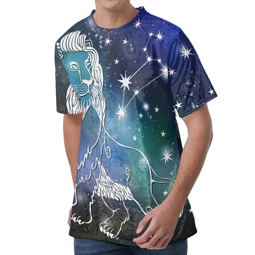 Constellation Of Leo Print Men's Velvet T-Shirt