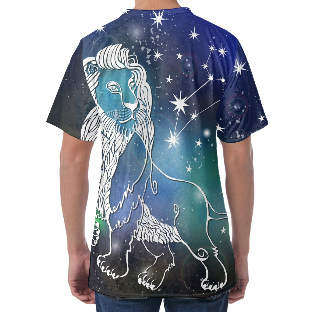 Constellation Of Leo Print Men's Velvet T-Shirt