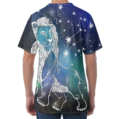 Constellation Of Leo Print Men's Velvet T-Shirt