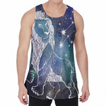 Constellation Of Leo Print Men's Velvet Tank Top