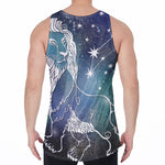Constellation Of Leo Print Men's Velvet Tank Top
