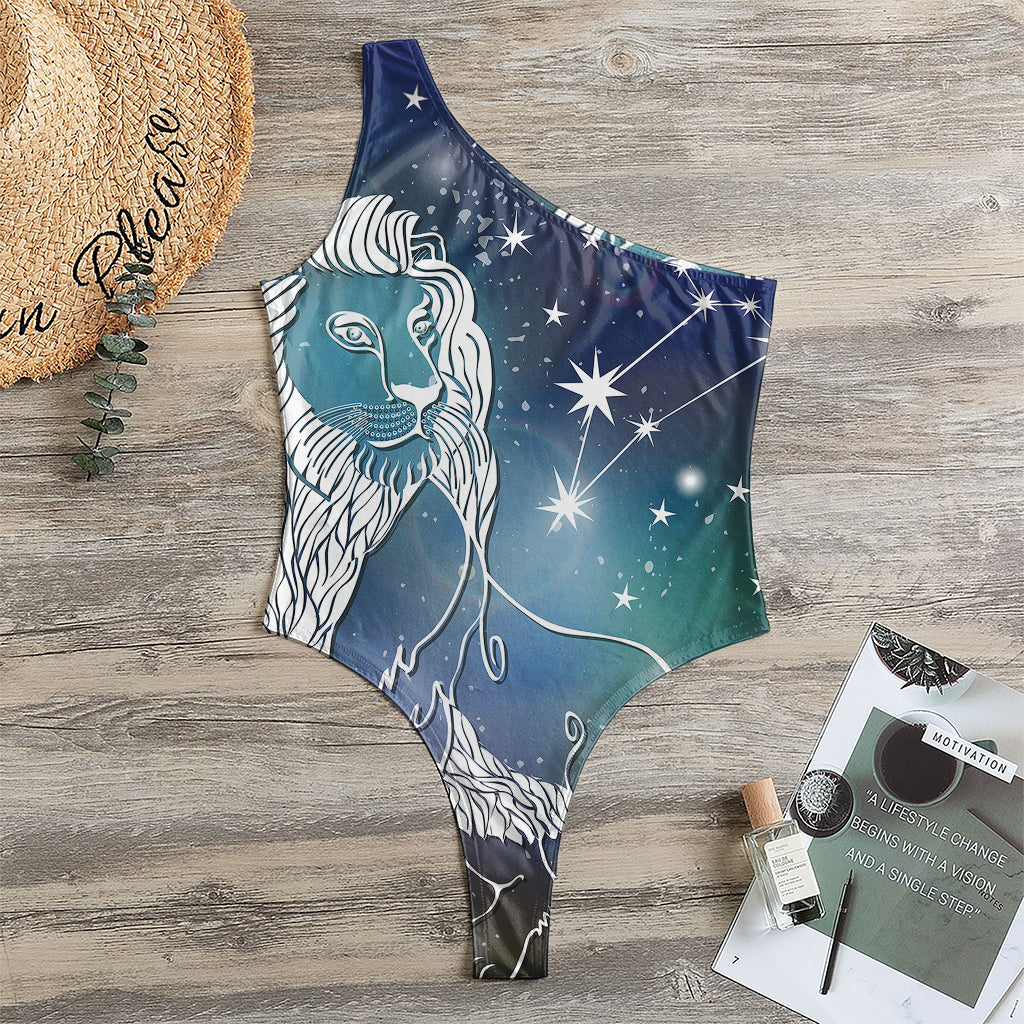 Constellation Of Leo Print One Shoulder Bodysuit