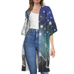 Constellation Of Leo Print Open Front Beach Cover Up