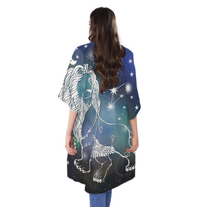 Constellation Of Leo Print Open Front Beach Cover Up