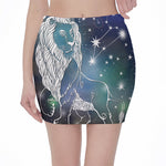 Constellation Of Leo Print Pencil Mini Skirt