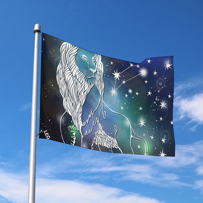Constellation Of Leo Print Polyester Flag