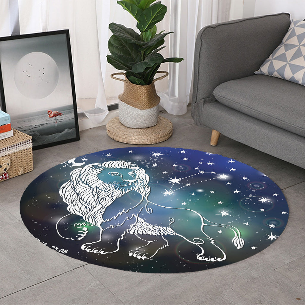 Constellation Of Leo Print Round Rug