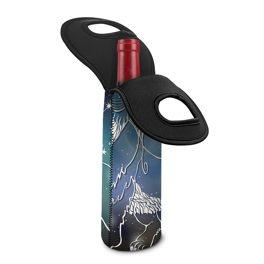 Constellation Of Leo Print Single Neoprene Wine Tote