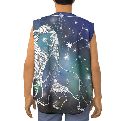 Constellation Of Leo Print Sleeveless Baseball Jersey
