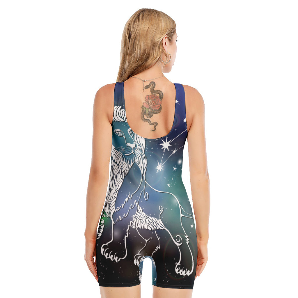 Constellation Of Leo Print Sleeveless One Piece Swimsuit