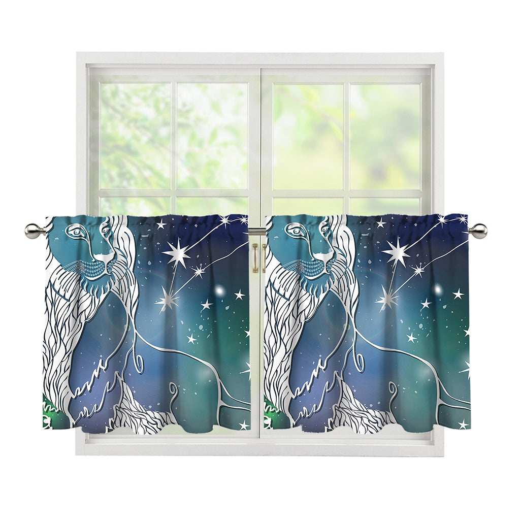 Constellation Of Leo Print Tier Curtains
