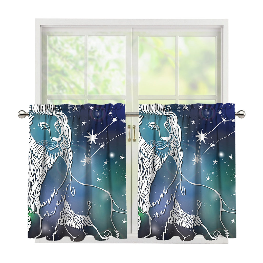 Constellation Of Leo Print Tier Curtains