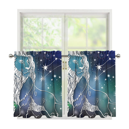 Constellation Of Leo Print Tier Curtains