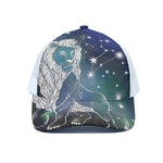 Constellation Of Leo Print White Mesh Trucker Cap