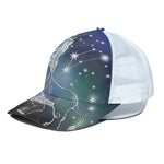 Constellation Of Leo Print White Mesh Trucker Cap