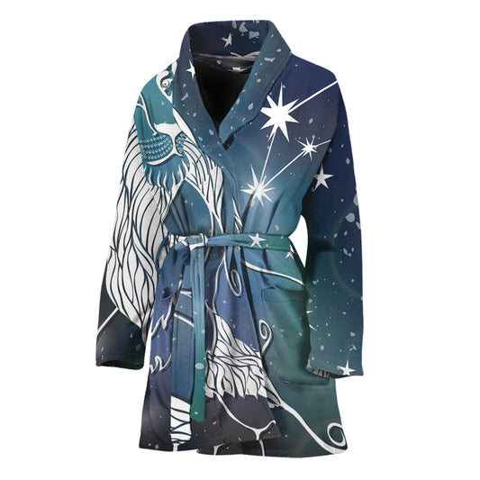 Constellation Of Leo Print Women's Bathrobe