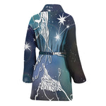 Constellation Of Leo Print Women's Bathrobe