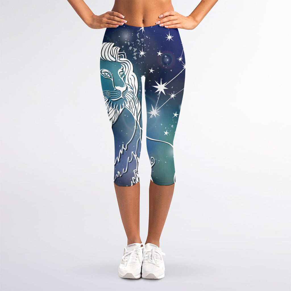 Constellation Of Leo Print Women's Capri Leggings