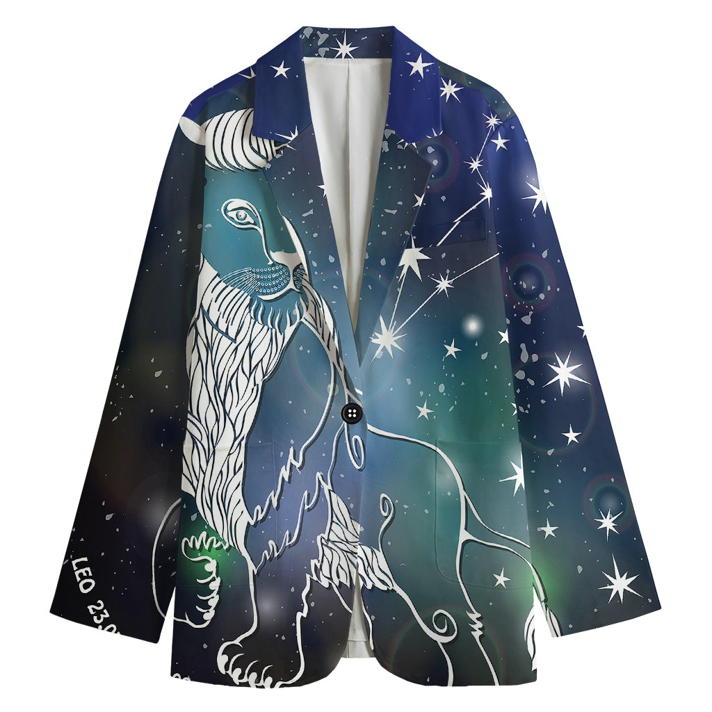 Constellation Of Leo Print Women's Cotton Blazer