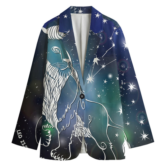 Constellation Of Leo Print Women's Cotton Blazer