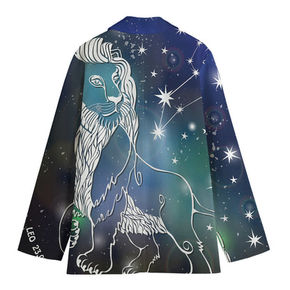 Constellation Of Leo Print Women's Cotton Blazer