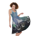 Constellation Of Leo Print Women's Sleeveless Dress