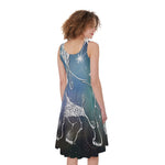 Constellation Of Leo Print Women's Sleeveless Dress