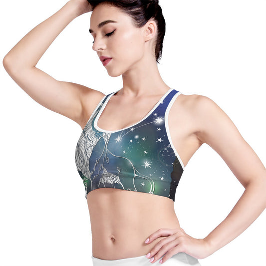 Constellation Of Leo Print Women's Sports Bra