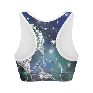 Constellation Of Leo Print Women's Sports Bra