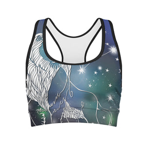 Constellation Of Leo Print Women's Sports Bra