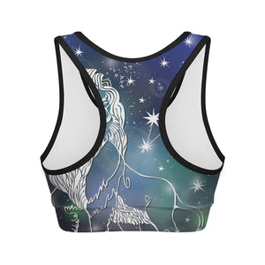 Constellation Of Leo Print Women's Sports Bra