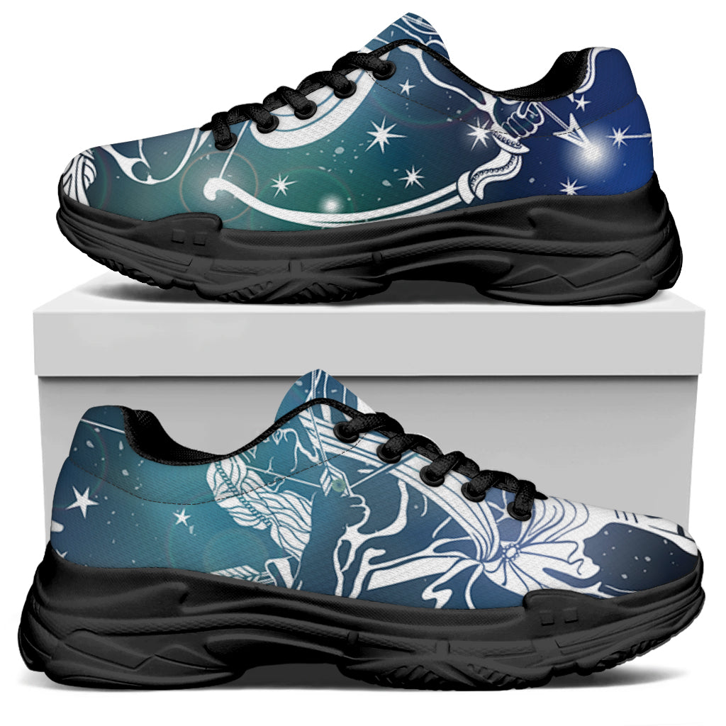 Constellation Of Sagittarius Print Black Chunky Shoes