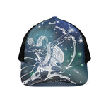 Constellation Of Sagittarius Print Black Mesh Trucker Cap