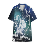 Constellation Of Sagittarius Print Cotton Hawaiian Shirt