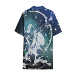 Constellation Of Sagittarius Print Cotton Hawaiian Shirt