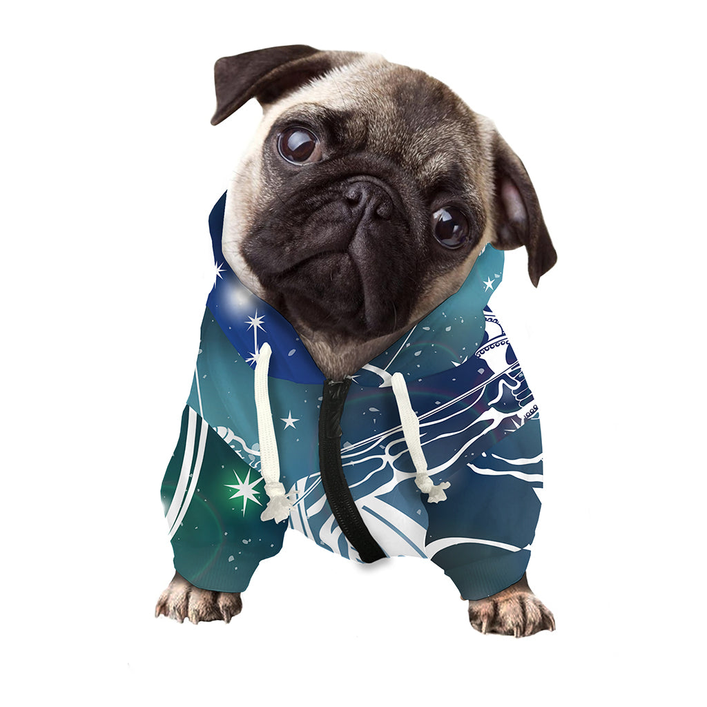 Constellation Of Sagittarius Print Dog Zip Up Hoodie
